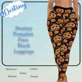 _Destiny_ Pumpkin Face Black Leggings