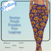 _Destiny_ Purple Pumpkin Face Leggings