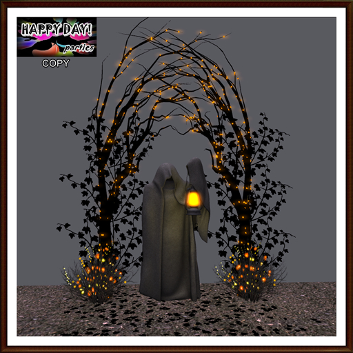 Halloween - Lit Tree Arch With Reaper