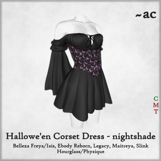 ~AC Hallowe'en Corset Dress - Nightshade