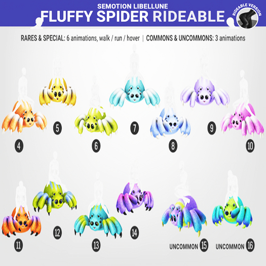 SEmotion Libellune Fluffy Spider Rideable COMMON 08
