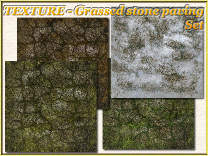 TEXTURES - Grassed stone paving Set (Full perm)