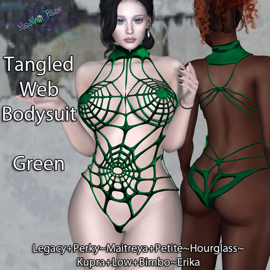~*MF*~ Tangled Web Bodysuit - Green(Add or Rez)