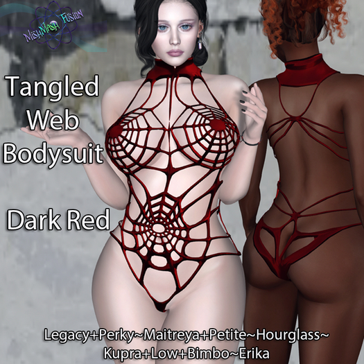 ~*MF*~ Tangled Web Bodysuit - Dark Red (Add or Rez)