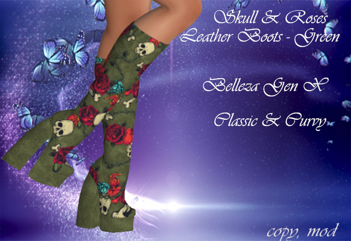 Skull & Roses Green BELLEZA GEN X