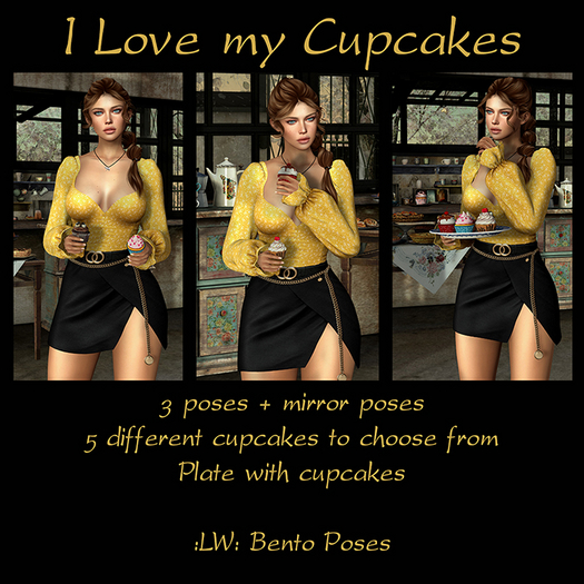 :LW: Bento Poses - I Love my Cupcakes BOXED