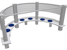 University campus, school or mall seating - seats 6 avatars - only 9 prims!