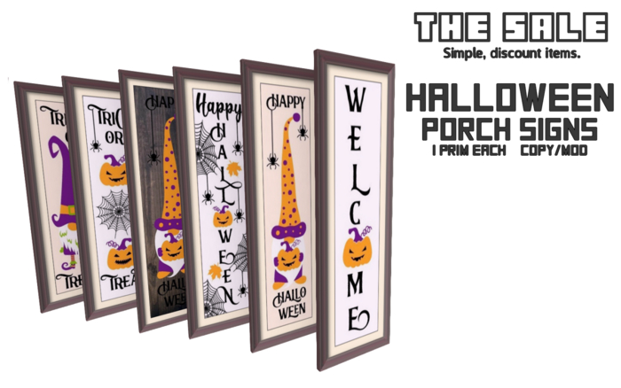 The Sale - Halloween Porch Signs (Mod&Copy)