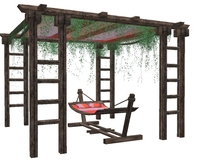 Hammock & Pergola in dark wood - Low prim with 12 couple poses & 9 colour options - only 8 prims! Perfect for your beach