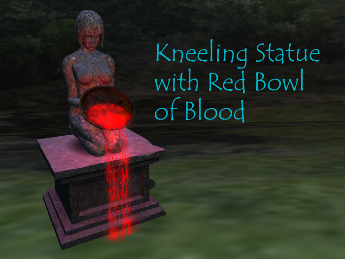 MBC-Statue - kneeling - Light Stone + bowl (Blood)