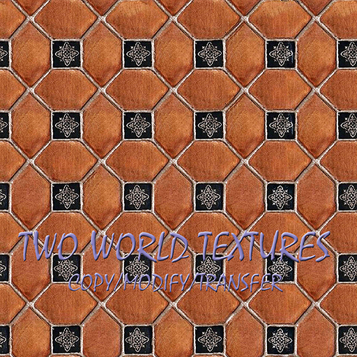 Tile Terracotta Diamond Black Inset Seamless Texture