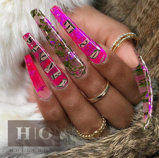 DEMO Hollyhood Long Coffin Nails