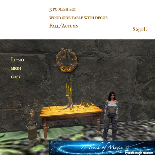 3 pc. mesh Fall side table with decor set-Box LI=20
