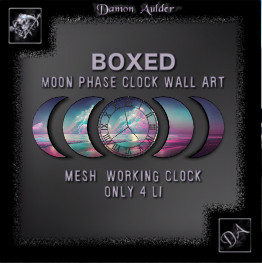 NuTec: Pink and Teal Beach Moon Phase Wall Clock Mesh (Boxed)