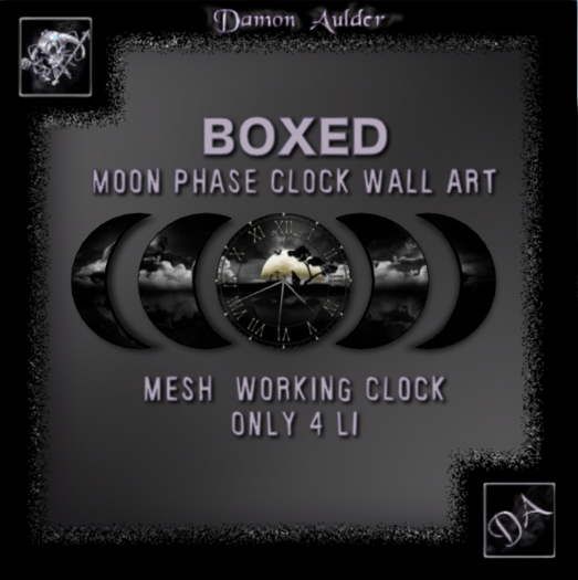 NuTec: Moon Night Moon Phase Wall Clock Mesh (Boxed)