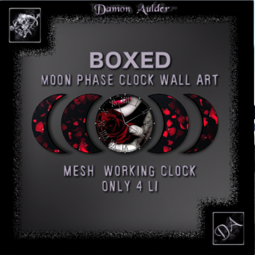 NuTec: Dark Romance Moon Phase Wall Clock Mesh (Boxed)
