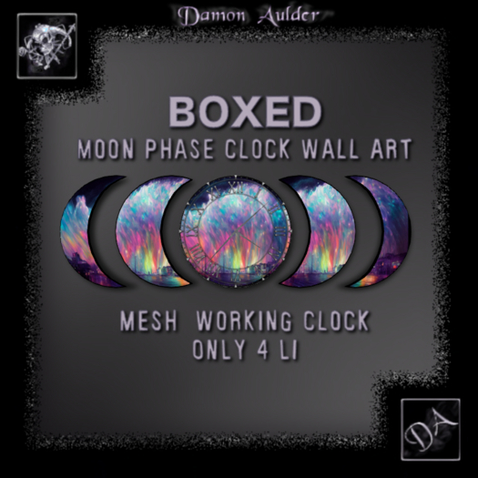 NuTec: Aura Storm Moon Phase Wall Clock Mesh (Boxed)