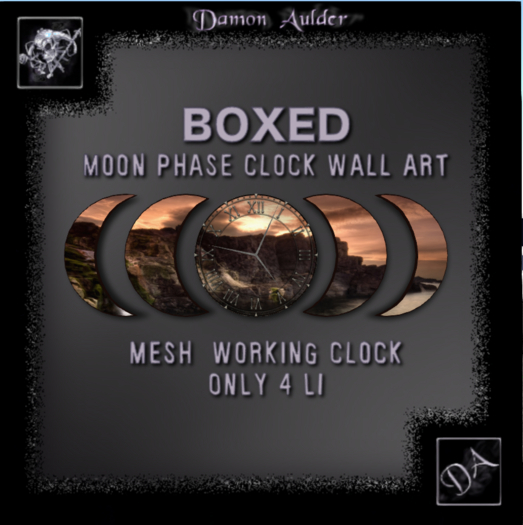 NuTec: Waterfall in the Sea Moon Phase Wall Clock Mesh (Boxed)