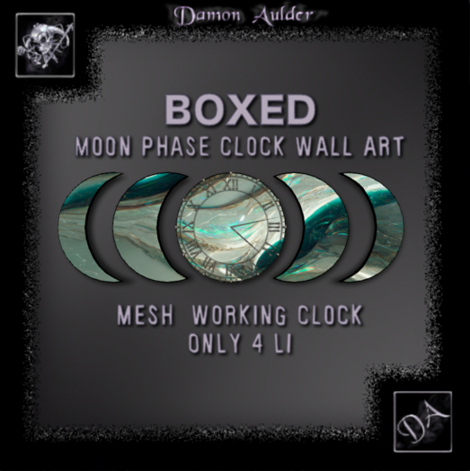 NuTec: Iridescent Teal Liqui Moon Phase Wall Clock Mesh (Boxed)