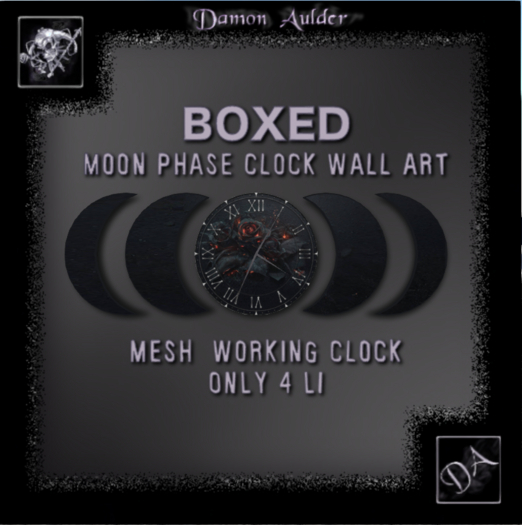 NuTec: Hellfire Rose Moon Phase Wall Clock Mesh (Boxed)