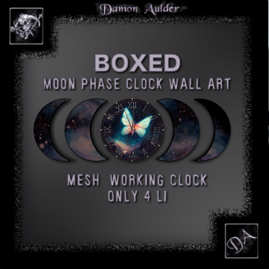 NuTec: Celestial Butterfly Moon Phase Wall Clock Mesh (Boxed)