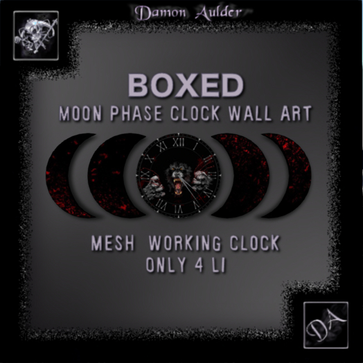NuTec: Lycan Bloodlust  Moon Phase Wall Clock Mesh (Boxed)