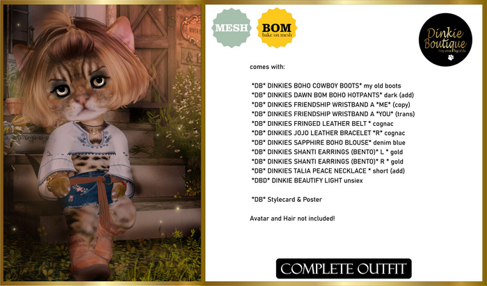 *DB* DINKIES DAWN BOHO OUTFIT* C