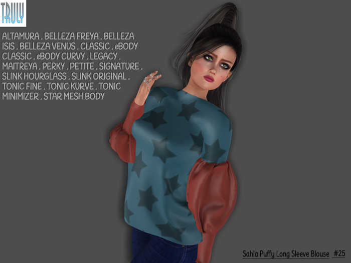 TRULY Sahla Puffy Long Sleeve Blouse #25