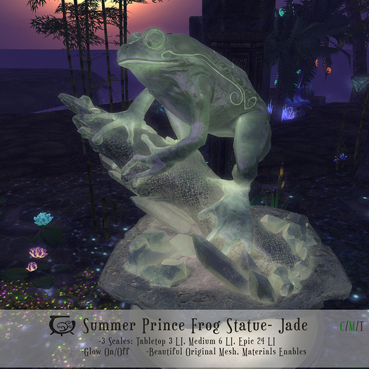 Summer Prince Frog Statue- Jade