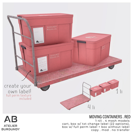 Atelier Burgundy . Moving Containers . Red *ADD*