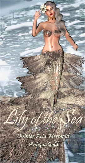 LS Winter Aria Mermaid in Antique Gold Boxed