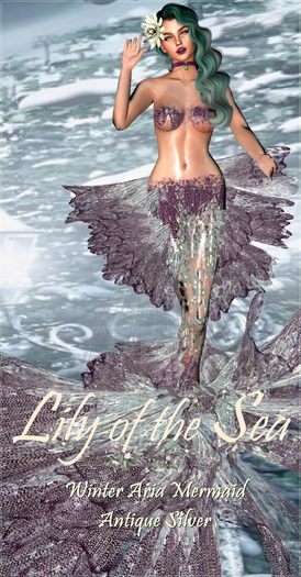 LS Winter Aria Mermaid in Silver Green Boxed