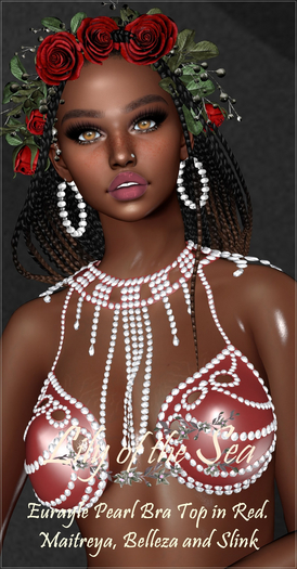 LS Eurayle Pearl Bra Top in Red
