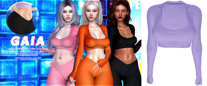 Gaia - dezzi crop top//lilac