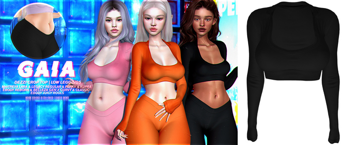 Gaia - dezzi crop top//black