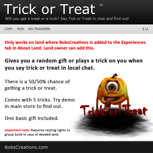 Trick or Treat (Evil Pumpkin)