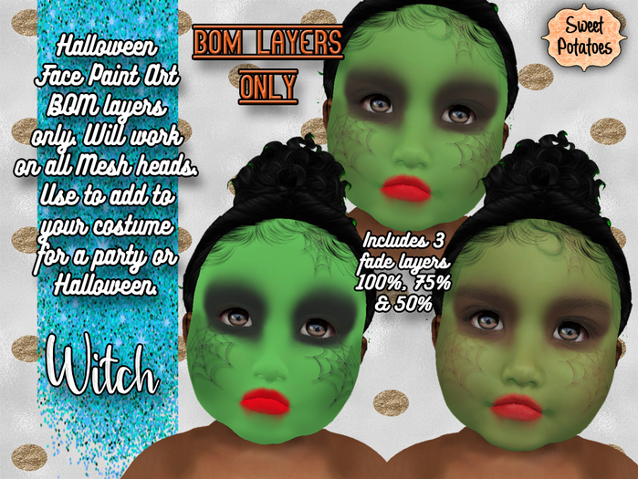 < SP > Halloween Face Paint, BOM layers only - Witch