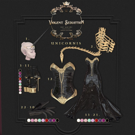 Violent Seduction - Unicornis Heels (Antique)