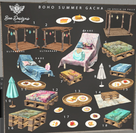 Bee Designs Boho Summer Gacha 1 ULTRARARE