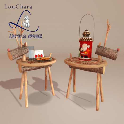 LouChara Little Wunz Sleigh Ride Nightstands