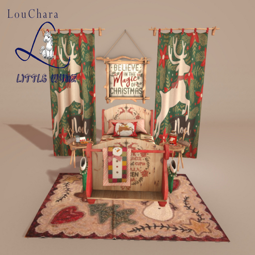 LouChara Little Wunz Sleigh Ride Bedroom 
