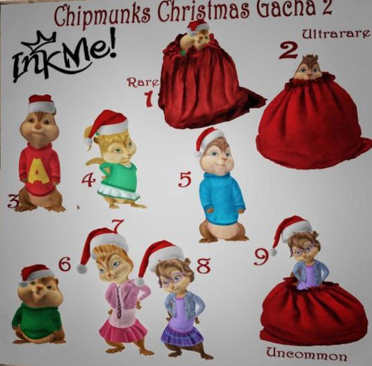 Inkme Chipmunks Christmas gacha 5