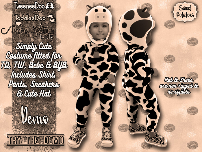 < SP > Simply Cute Costume for TD/BEBE/TW/BYB - Cow Demo