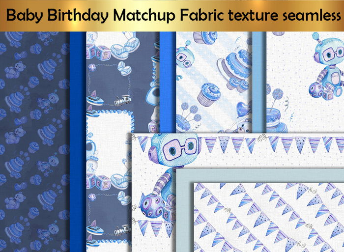 Second Life Marketplace - Baby Birthday Matchup Fabric texture seamless