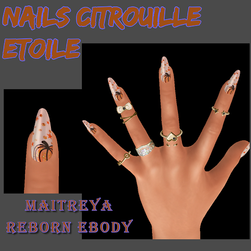 Nails citrouille etoile