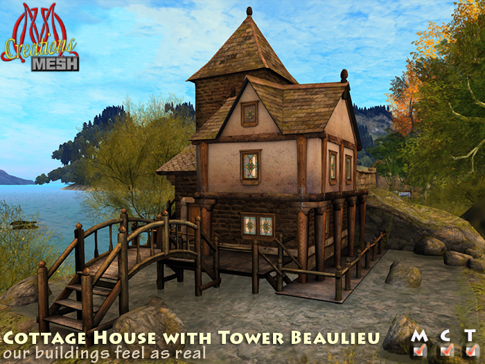 Cottage House with Tower Beaulieu  FP BOX