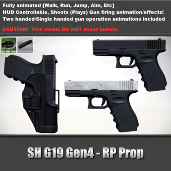 Second Life Marketplace - SH RP Prop Gun - G19 Gen4