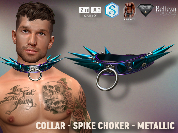 [7/11] Collar - Spike Choker - Metallic