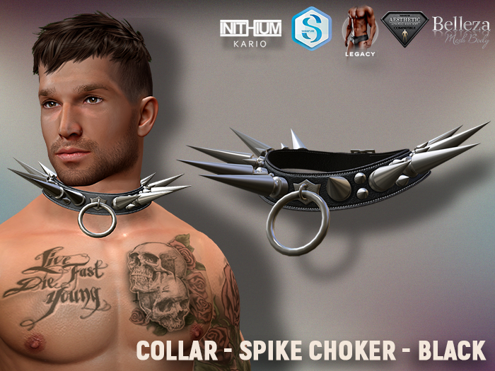 [7/11] Collar - Spike Choker - Black