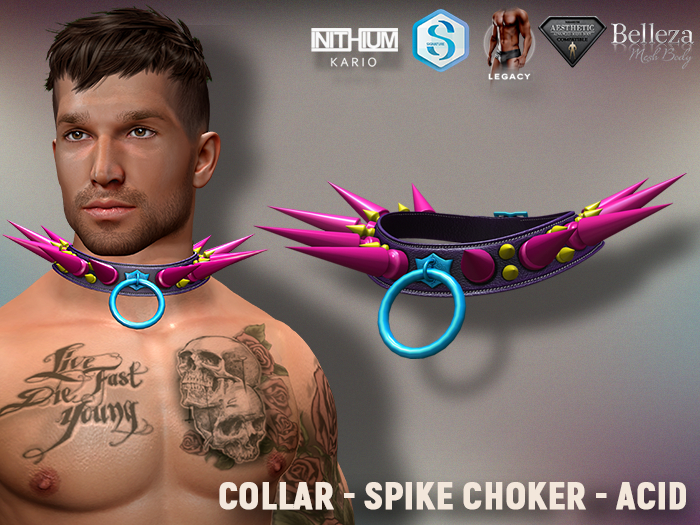 [7/11] Collar - Spike Choker - Acid